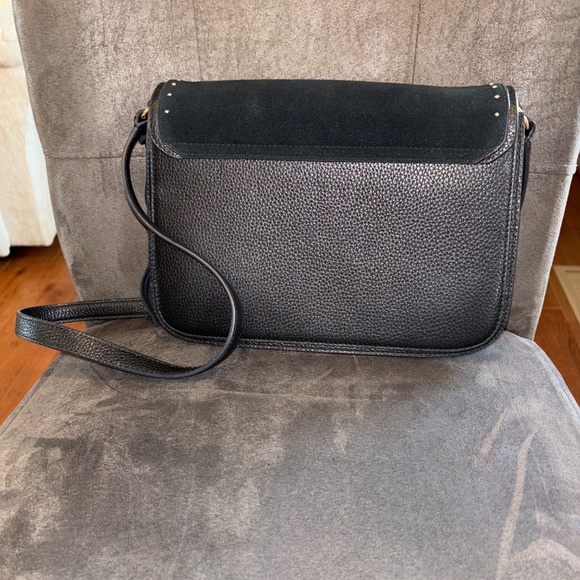 Kate Spade Black Suede Studded Crossbody Shoulder Handbag - Picture 3 of 6
